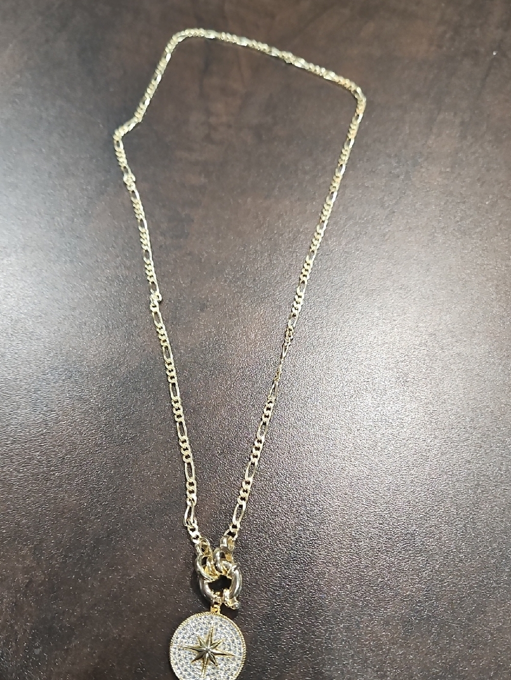 Gold Tone Compass Star Pendant Necklace - Women Jewelry